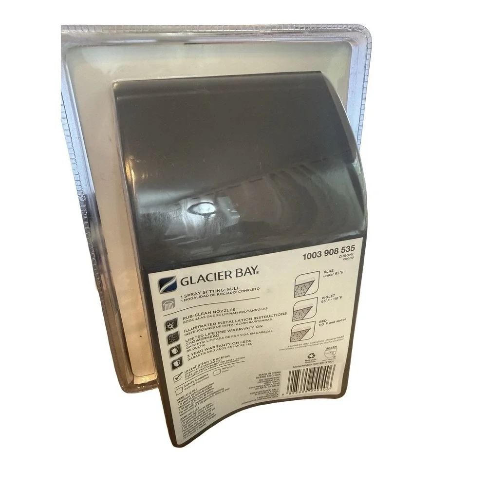 NIB Glacier Bay 1-Spray Pattern Fixed Shower chrome 1003 908 535‎